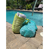 cotton mesh beach bag